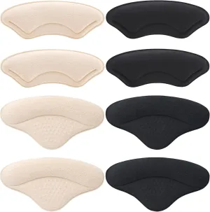 4 Pairs Heel Cushions Pads, Shoe Grips Liners Heel Protectors to Prevent Loose Shoes, Heel Pain, Blisters and Rubbing, Anti Slip Shoe Filler Make Shoes Fit Tighter