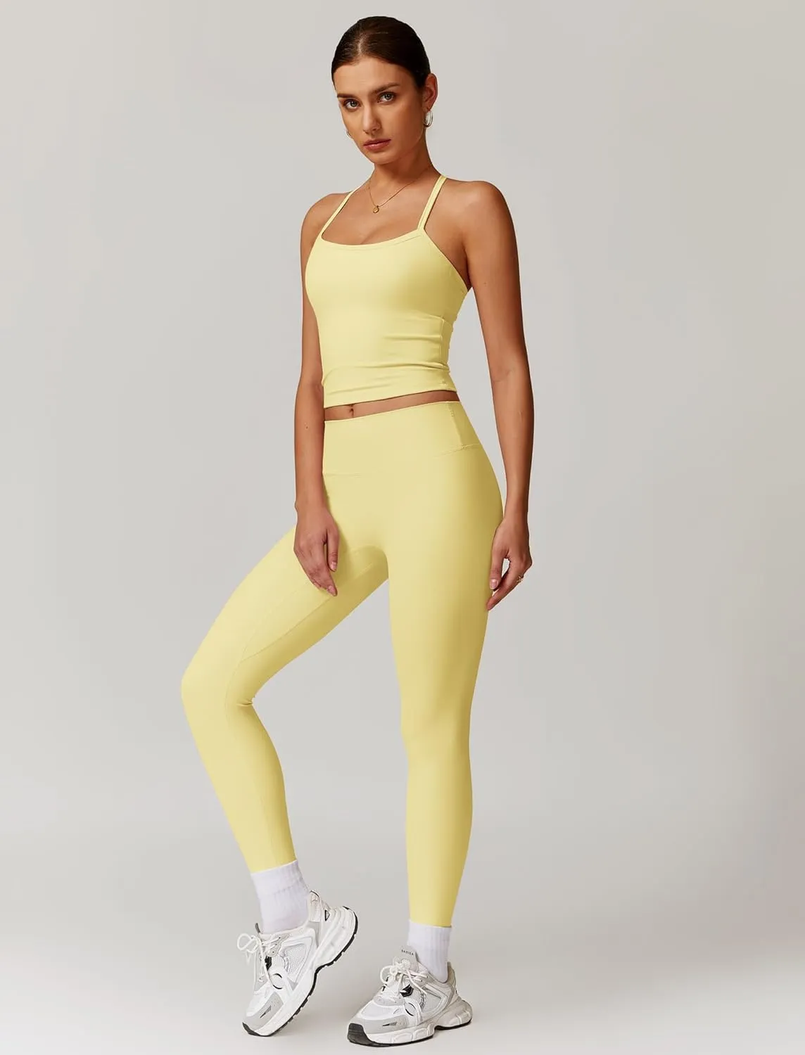 ABOCIW Workout Sets for Women 2 Piece Padded Sports Bra Tank Top High Waist Leggings Sets Gym Yoga Work Out Clothes