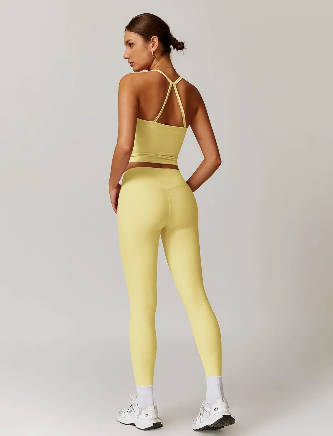 ABOCIW Workout Sets for Women 2 Piece Padded Sports Bra Tank Top High Waist Leggings Sets Gym Yoga Work Out Clothes