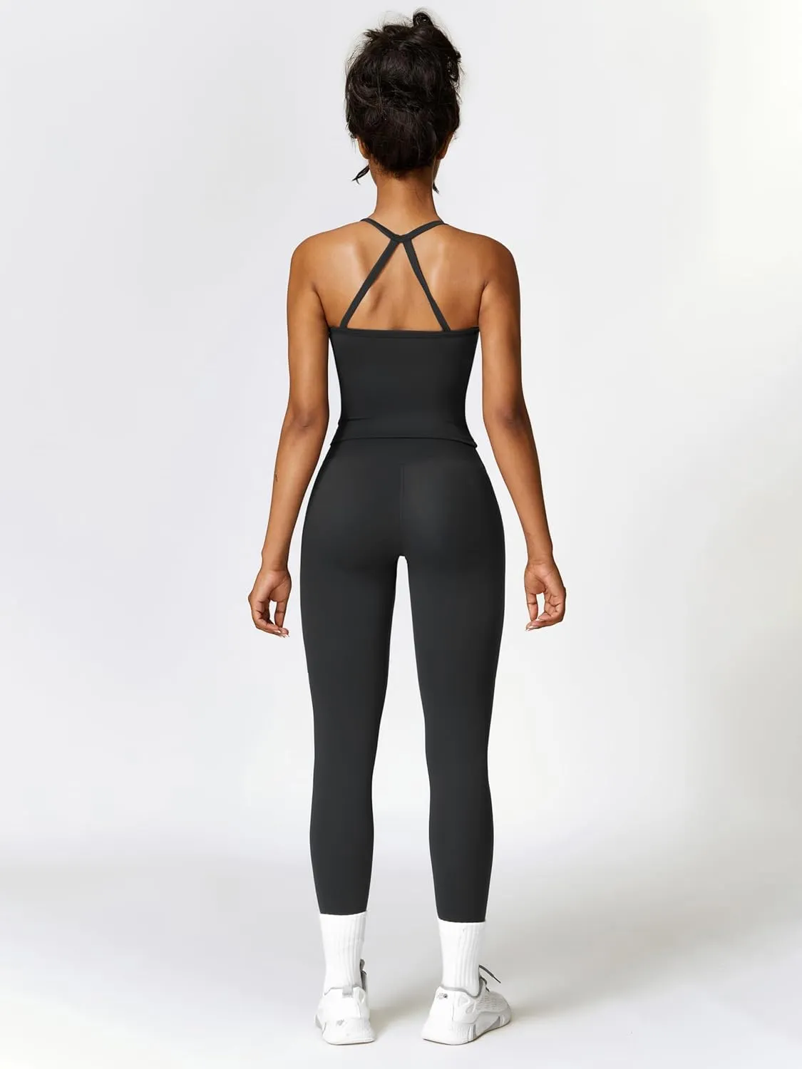 ABOCIW Workout Sets for Women 2 Piece Padded Sports Bra Tank Top High Waist Leggings Sets Gym Yoga Work Out Clothes