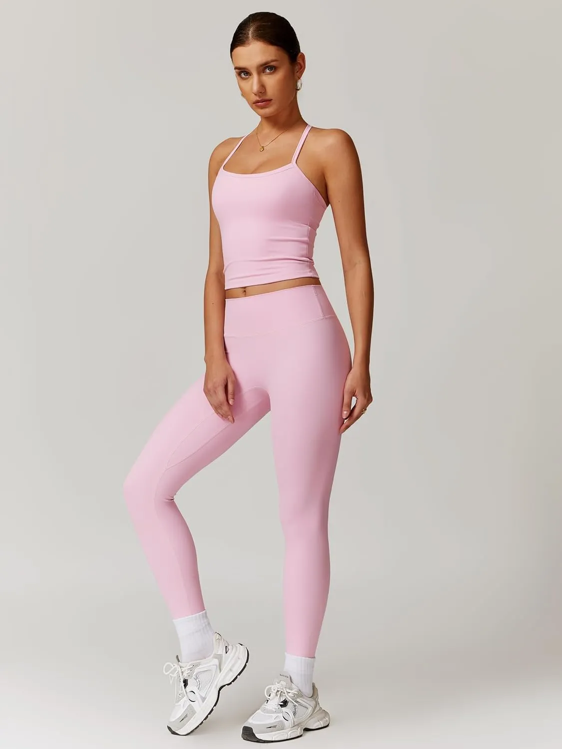 ABOCIW Workout Sets for Women 2 Piece Padded Sports Bra Tank Top High Waist Leggings Sets Gym Yoga Work Out Clothes