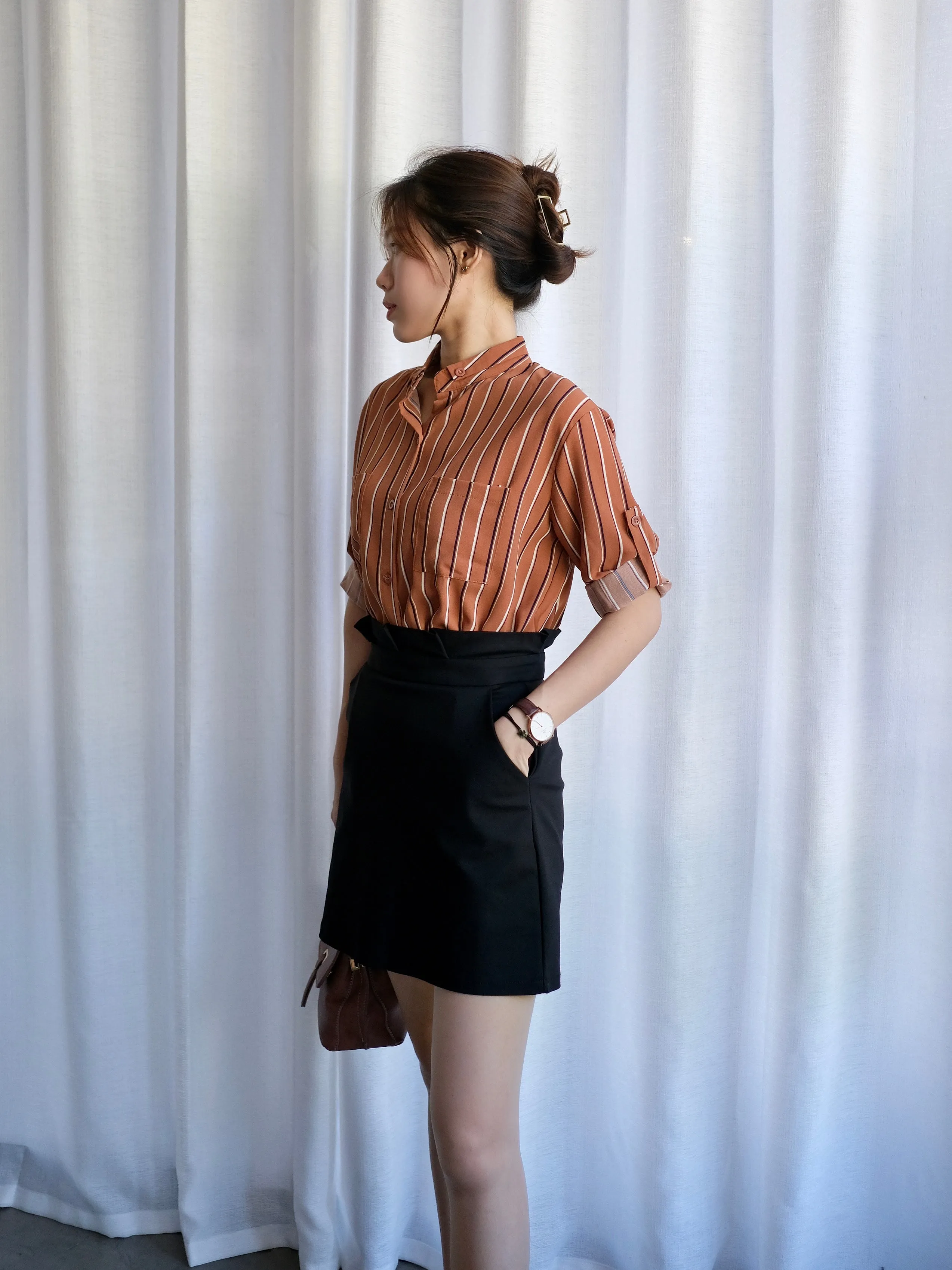 ACEWIN Paperbag High Waist Mini Skirt (Size S-XL) 601281