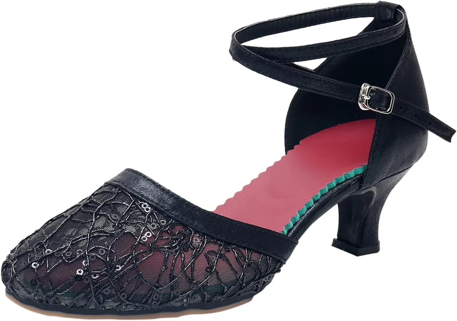 AMDBEL Heel Sandals for Women Black,Latin Dance Shoes for Women 2 Inch Heel, Women's Amore Fashion Stilettos Open Toe Pump Heel Sandals Practice Dance Shoes