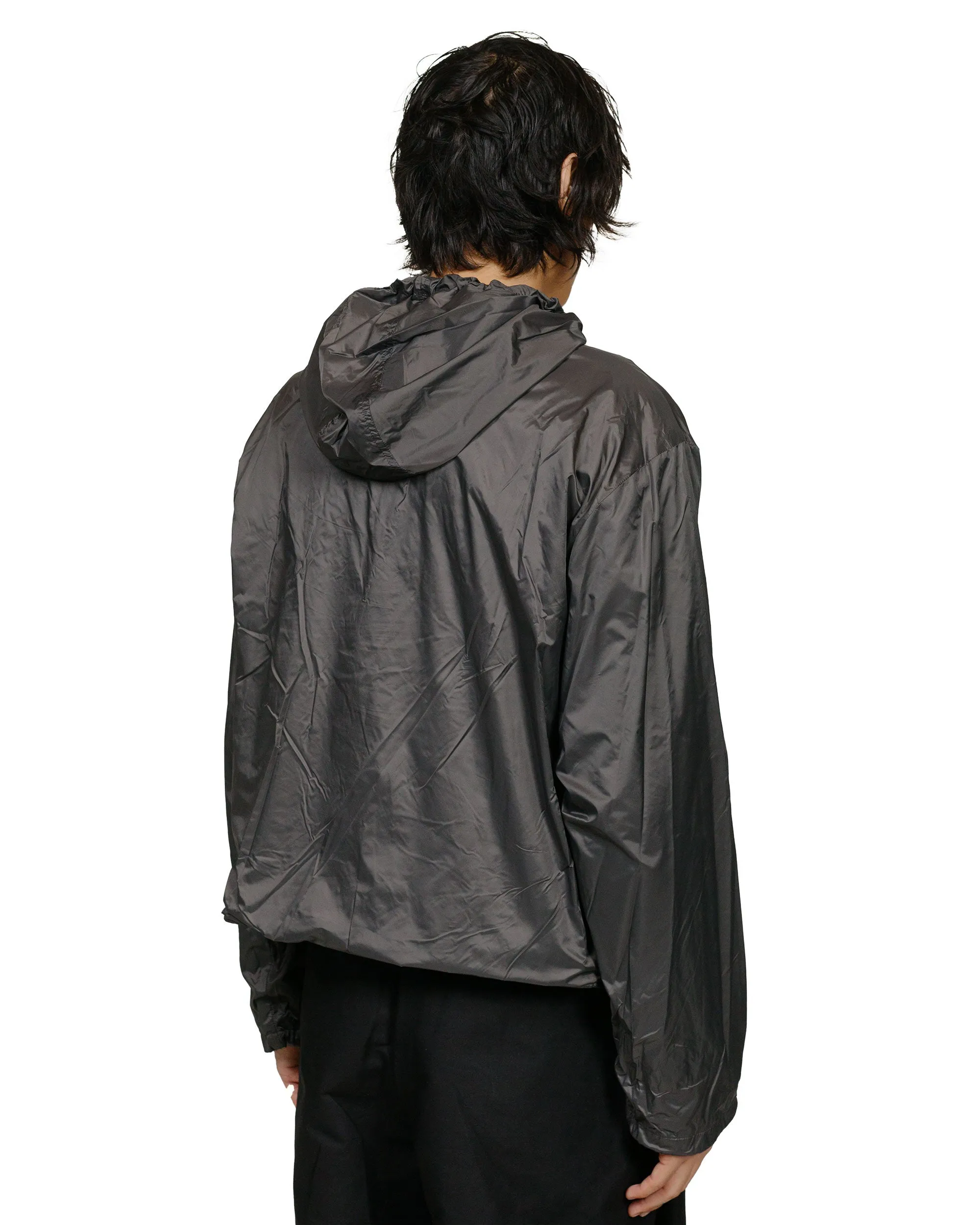 Amomento Glossy Nylon Half Zip-Up Jumper Charcoal