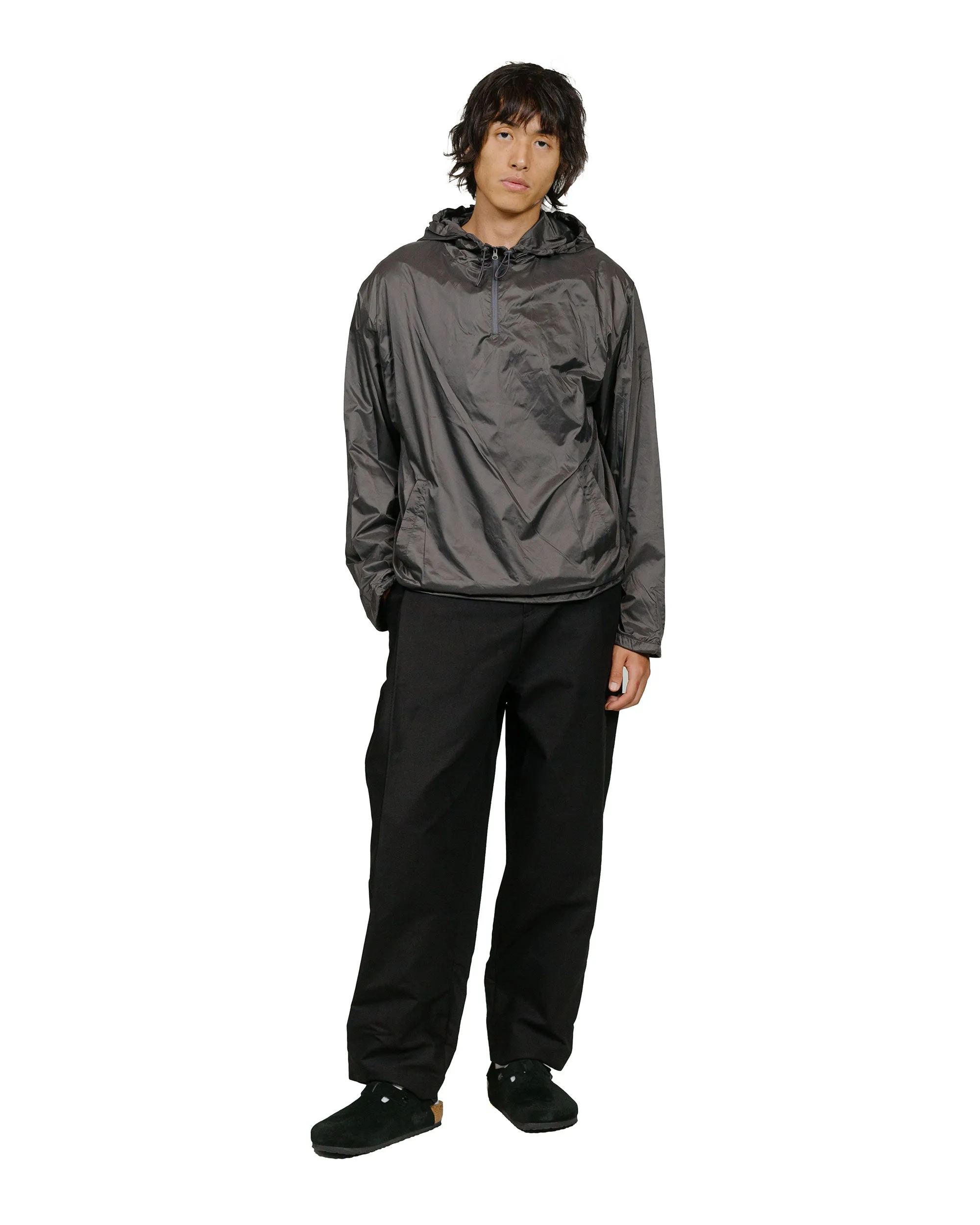 Amomento Glossy Nylon Half Zip-Up Jumper Charcoal