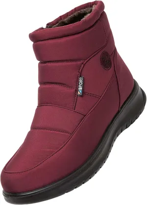 Ankle Boots for Women Low Heel Non Slip Casual Shoes Leather Side Zipper Mid Calf Hiking Boots Women Waterproof