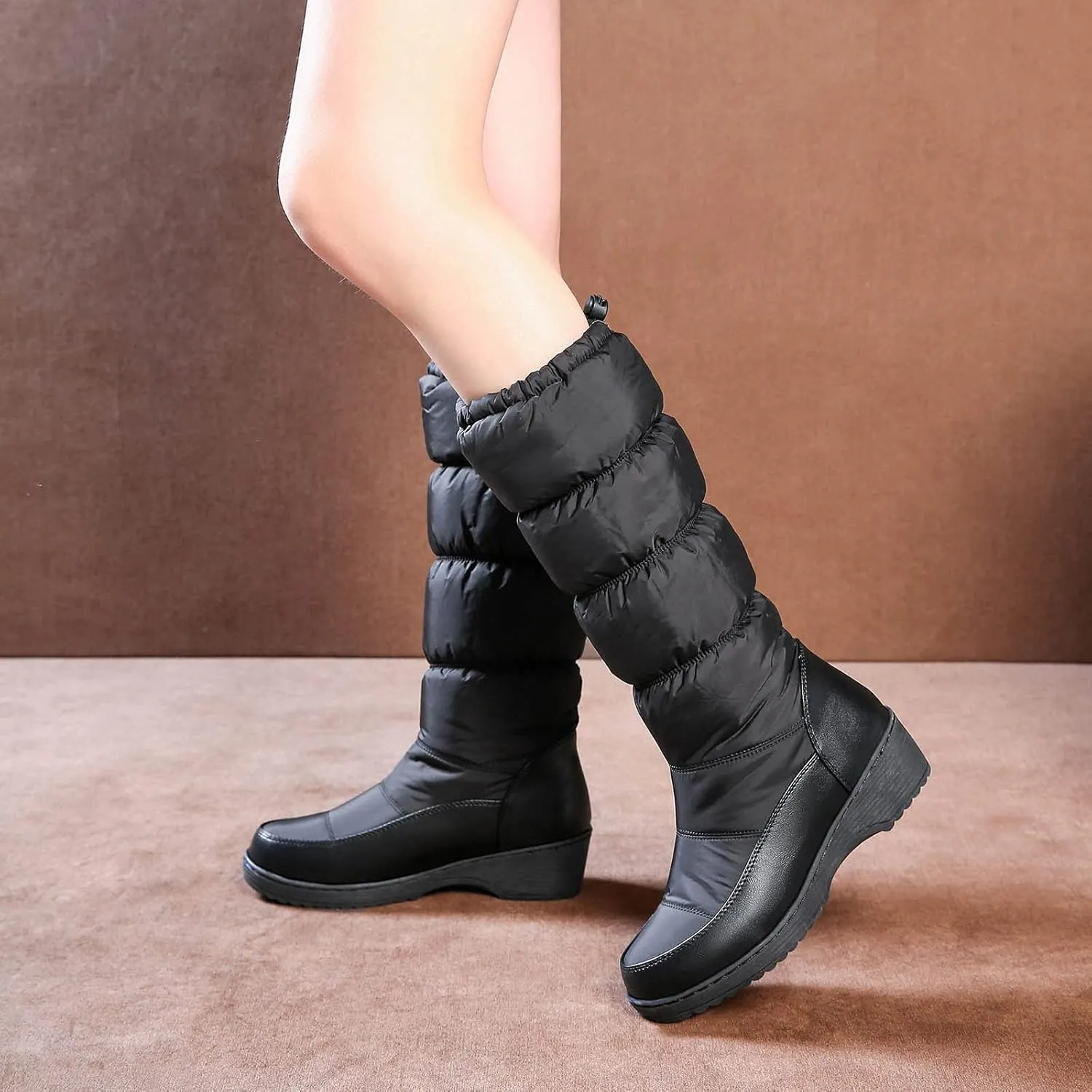 Bcshiye Womens Warm Boots Winter Anti-skid Ankle Snow Boots Thickening Waterproof Fur Booties Outdoor Shoes for Women