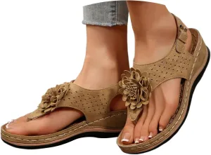 Black Sandals Women Flat Arch Support Womens Platform Wedge Sandals Casual Open Toe Comfortable Walking Beach Shoes