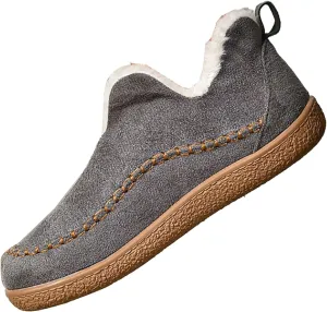 Booties For Women Low Heel Plush Lined Walking Shoes Non Slip Casual Shoes Winter Boots For Women Winter Walking Boots
