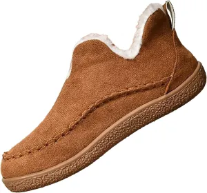 Booties For Women Low Heel Plush Lined Walking Shoes Non Slip Casual Shoes Winter Boots For Women Winter Walking Boots