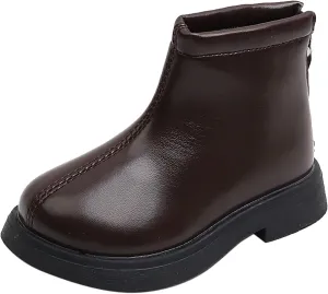 Boots for Girls Kids Baby Princess Shoes Fashion Bowkont Waterproof Zipper Knee Boots Lined Tall Winter Boots (Brown #3, 3.5-4 Years)