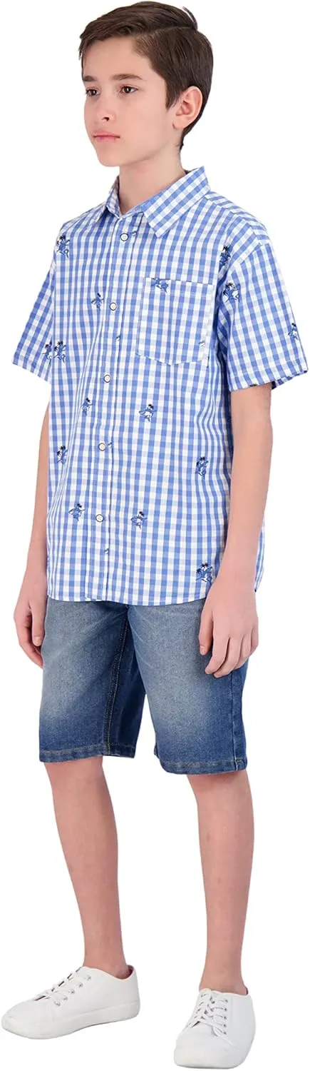 Boys Short Set for Kids | 2 Piece Short Sleeve Button Front Shirt and Woven Short for Boys