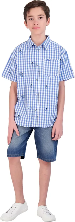 Boys Short Set for Kids | 2 Piece Short Sleeve Button Front Shirt and Woven Short for Boys