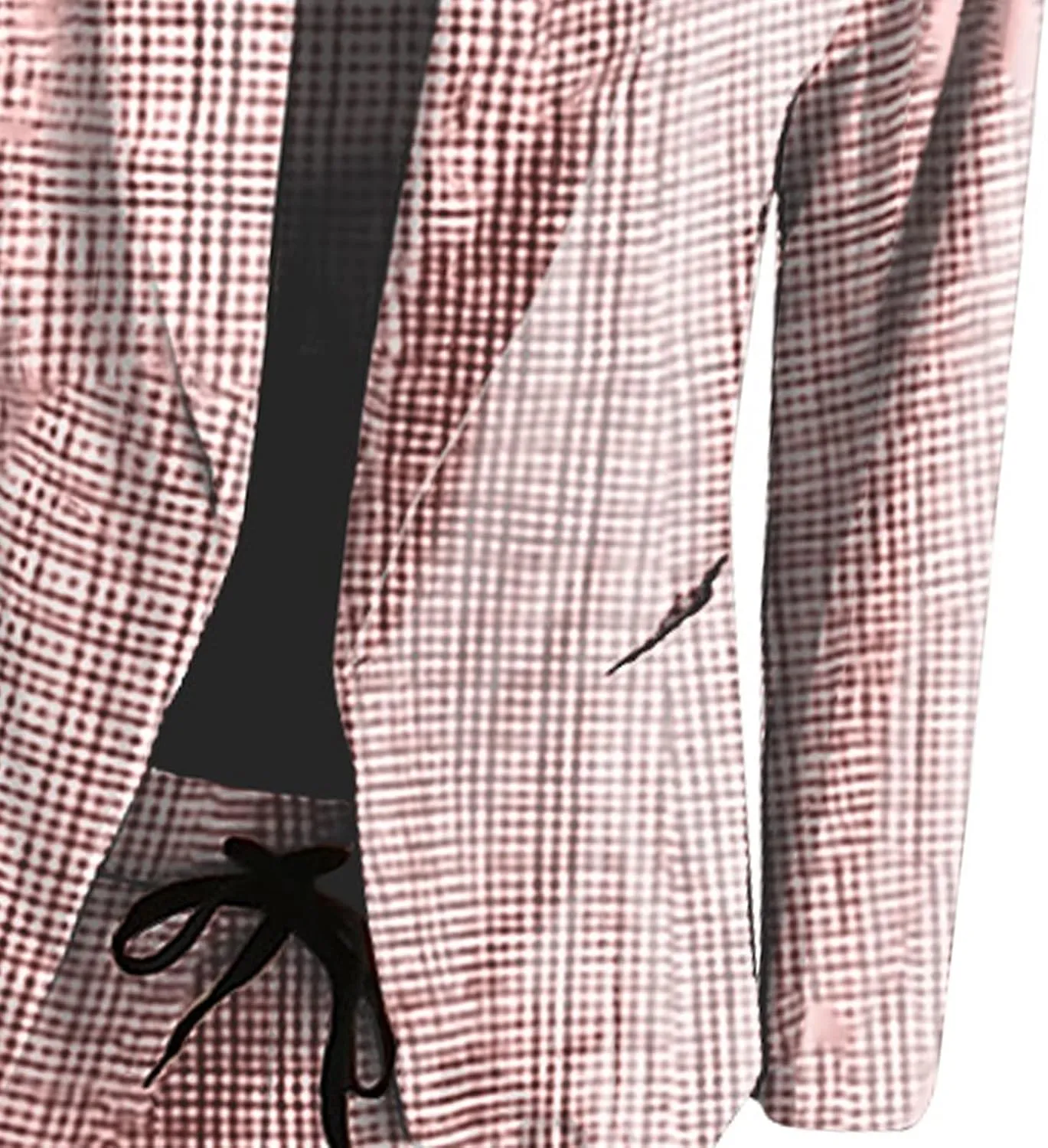Business Outfits for Women Trendy Two Piece Suit Sets Plaid Open Front Long Sleeve Blazer Drawstring Office Pants
