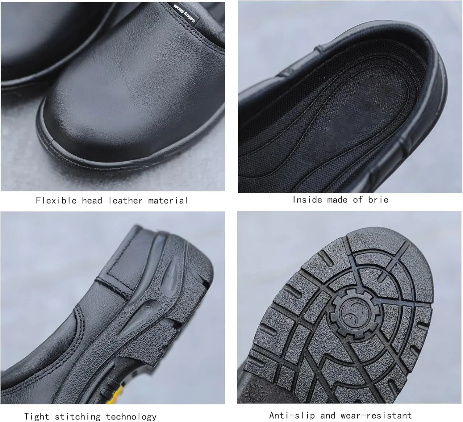 Chef Safety Shoes, Anti-Smash Anti-Puncture Oil Resistant Waterproof Kitchen Work Shoes for Men, Anti Kick and Anti-Collision Non Slip Walking Sneakers, for Chef Professional Safety