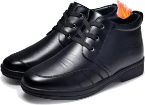 Chef Work Shoes, Winter Plush Warm Cotton Waterproof Oil Resistant Non Slip Lace-Up Chef Shoes for Men, Garden Hospital Restaurant Work Sneakers, for Nurse Restaurant Garden Ervice