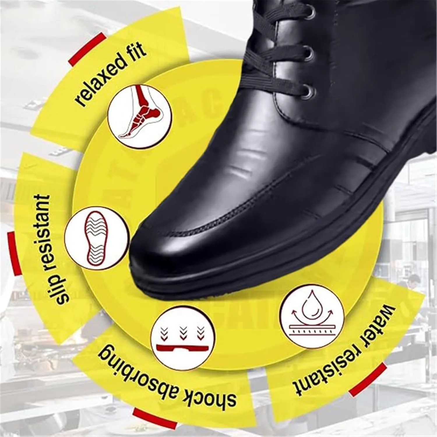 Chef Work Shoes, Winter Plush Warm Cotton Waterproof Oil Resistant Non Slip Lace-Up Chef Shoes for Men, Garden Hospital Restaurant Work Sneakers, for Nurse Restaurant Garden Ervice