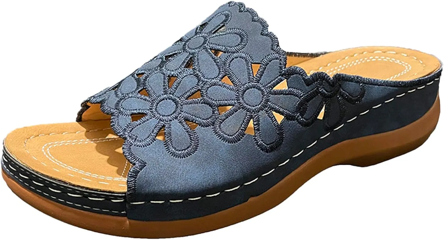 Comfortable Slide Sandals Flower Hollow Out Sandals Women's Summer Chrysanthemum Casual Fashion Women's slipper