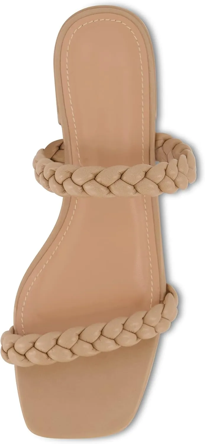 CUSHIONAIRE Women's Nestar Braided Low Block Heel Sandal  Memory Foam