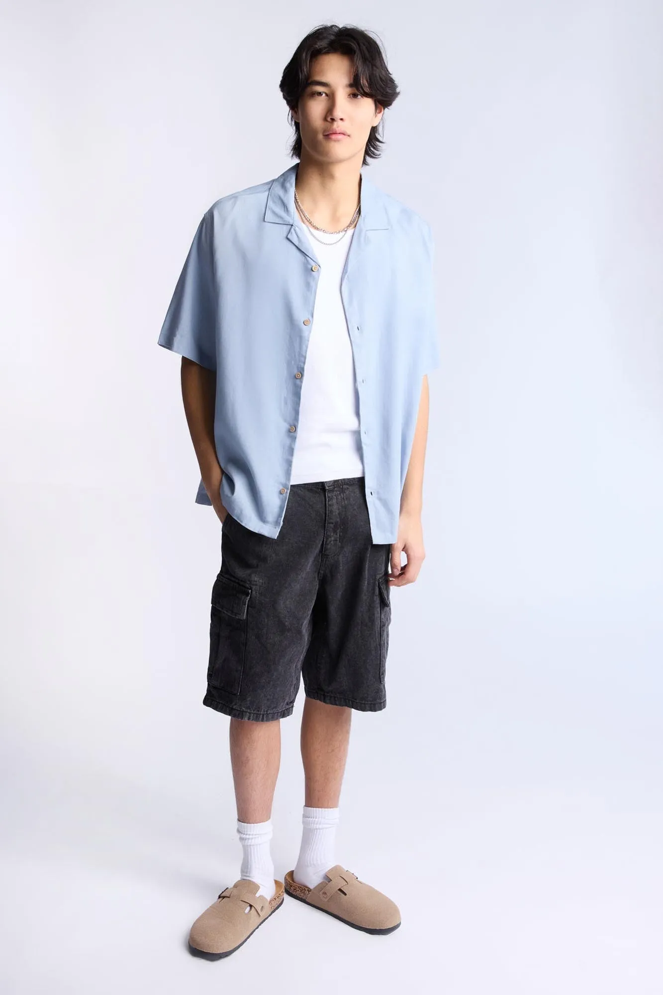 Denim Cargo Shorts