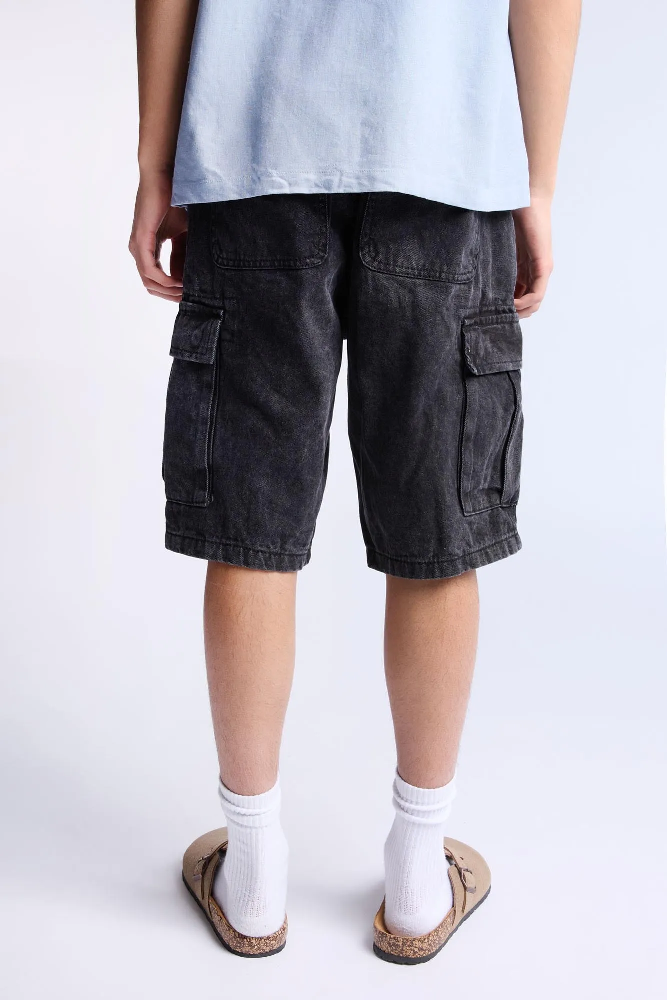 Denim Cargo Shorts