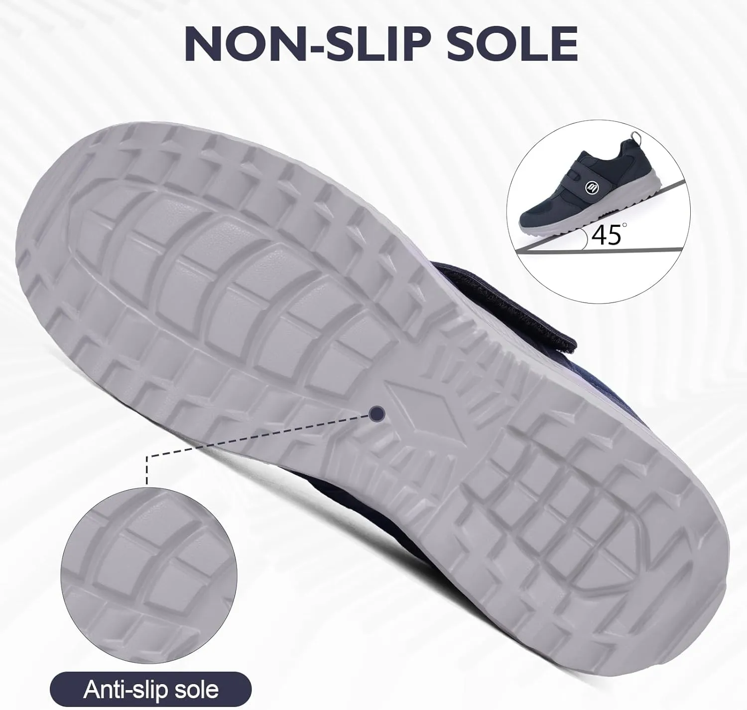 Diabetic Shoes for Women Men Extra Wide Shoes for Swollen Feet Adjustable Orthopedic Shoe Non Silp Neuropathy Walking Shoe for Elderly Foot