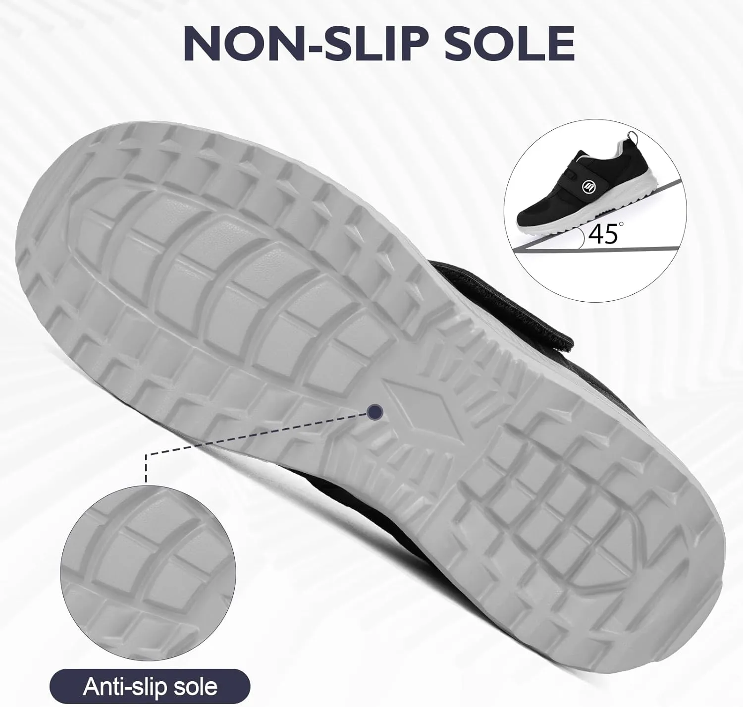 Diabetic Shoes for Women Men Extra Wide Shoes for Swollen Feet Adjustable Orthopedic Shoe Non Silp Neuropathy Walking Shoe for Elderly Foot