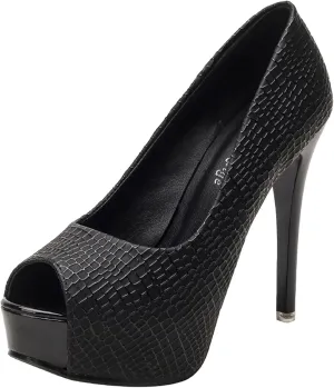 Elegant High Heels Professional Ladies Office Dress Shoes Sexy Fish Mouth Sandals Fashion Nightclub Wedding Party Women's Shoes (Color : Black, Shoe Size : 6)