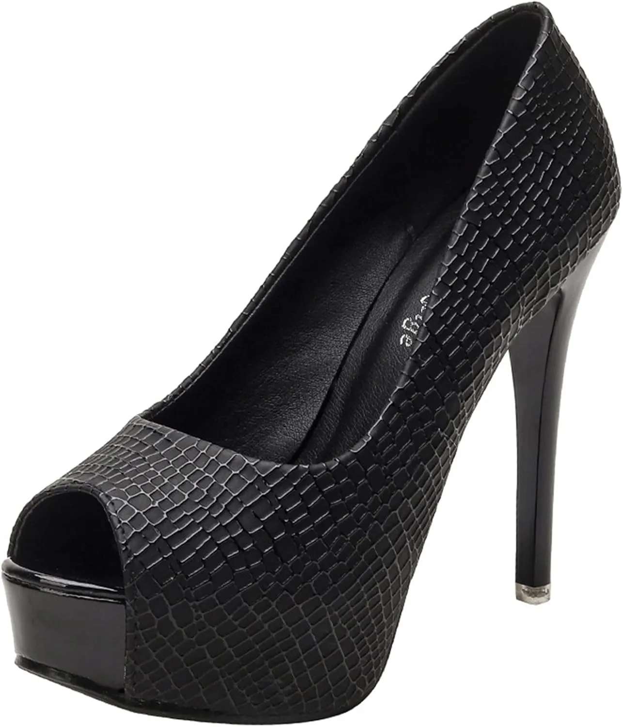 Elegant High Heels Professional Ladies Office Dress Shoes Sexy Fish Mouth Sandals Fashion Nightclub Wedding Party Women's Shoes (Color : Black, Shoe Size : 6)