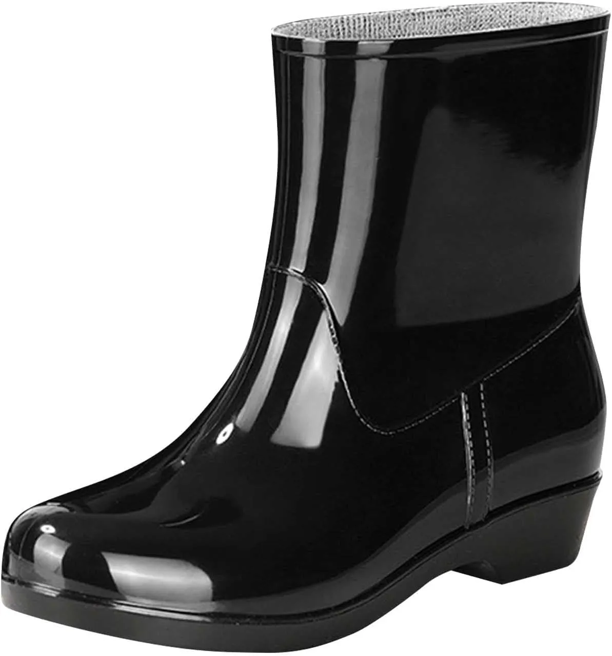 Fashion Rain Boots for Women PVC Durable Waterproof Shoes Comfort Non-Slip Mid Calf Garden Boot Cute Chelsea Booties