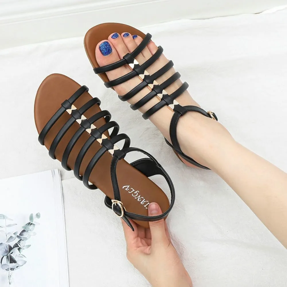 Flat Sandal for Women Casual Strappy Bohemia Open Toe Dressy Sandals Summer Breathable Beach Shoes 2025