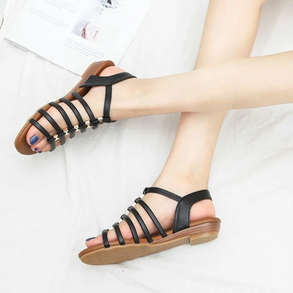 Flat Sandal for Women Casual Strappy Bohemia Open Toe Dressy Sandals Summer Breathable Beach Shoes 2025