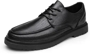 Formal Shoes Dress Oxford for Men Lace Up Apron Toe Round Toe Derby Shoes Vegan Leather Rubber Sole Low Top Anti-Slip Non Slip Business (Color : Black, Size : 8.5)