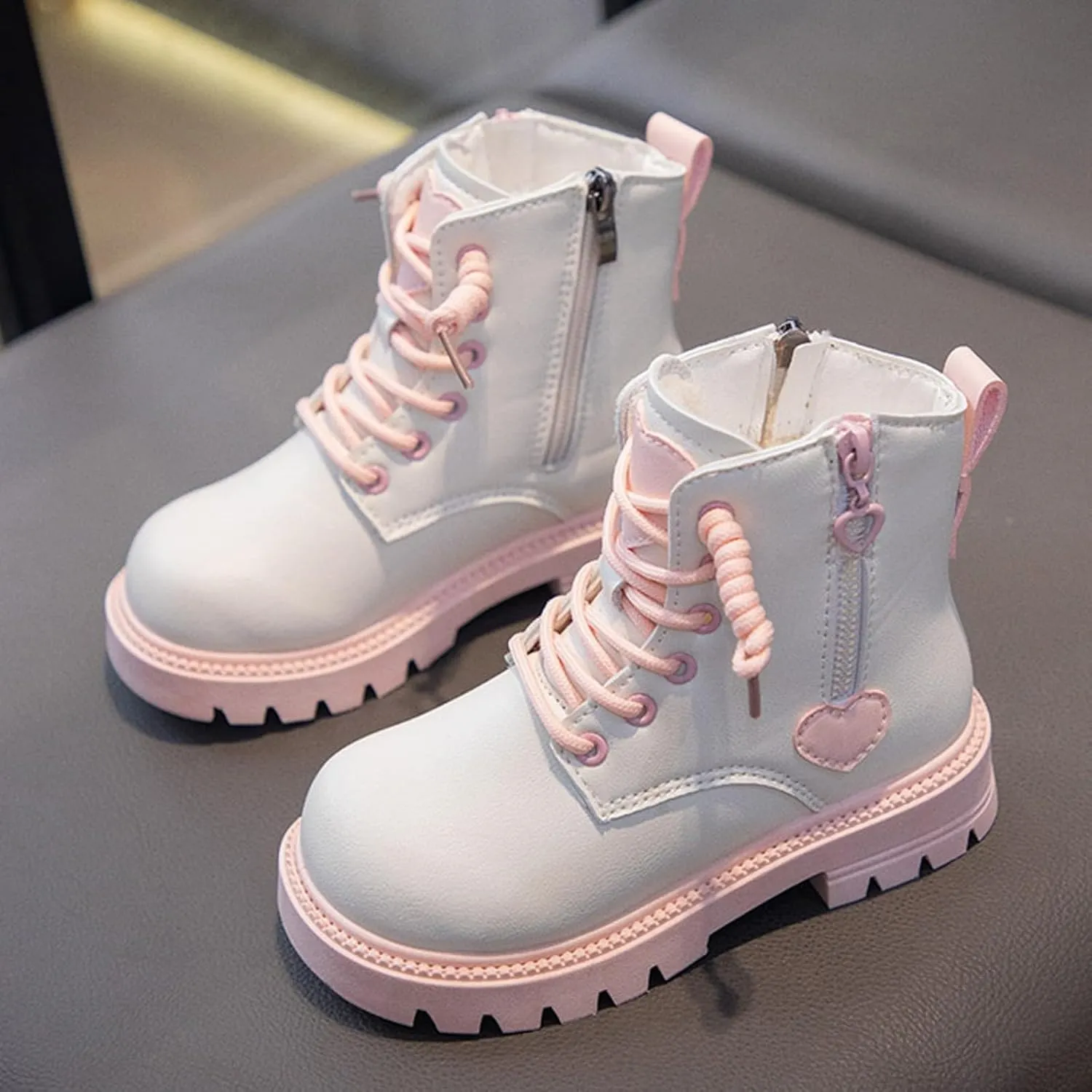 Girl Boots Kids Ankle Boots Low Heel Ankle Bootie Non Slip Warm Shoes Cute Toddler/Kids Winter Snow Boots