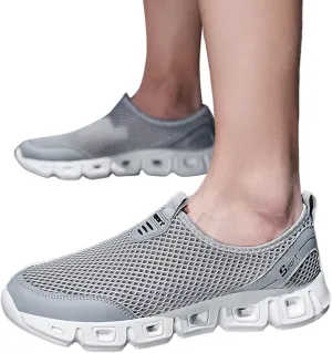 Hbeylia Men's Running Sneakers Breathable Lightweight Mesh Slip On Sport Athletic Tennis Walking Workout Gym Anti Skid Flat Bottom Walking Driving Shoes Running Hiking Jogging Shoes For Male