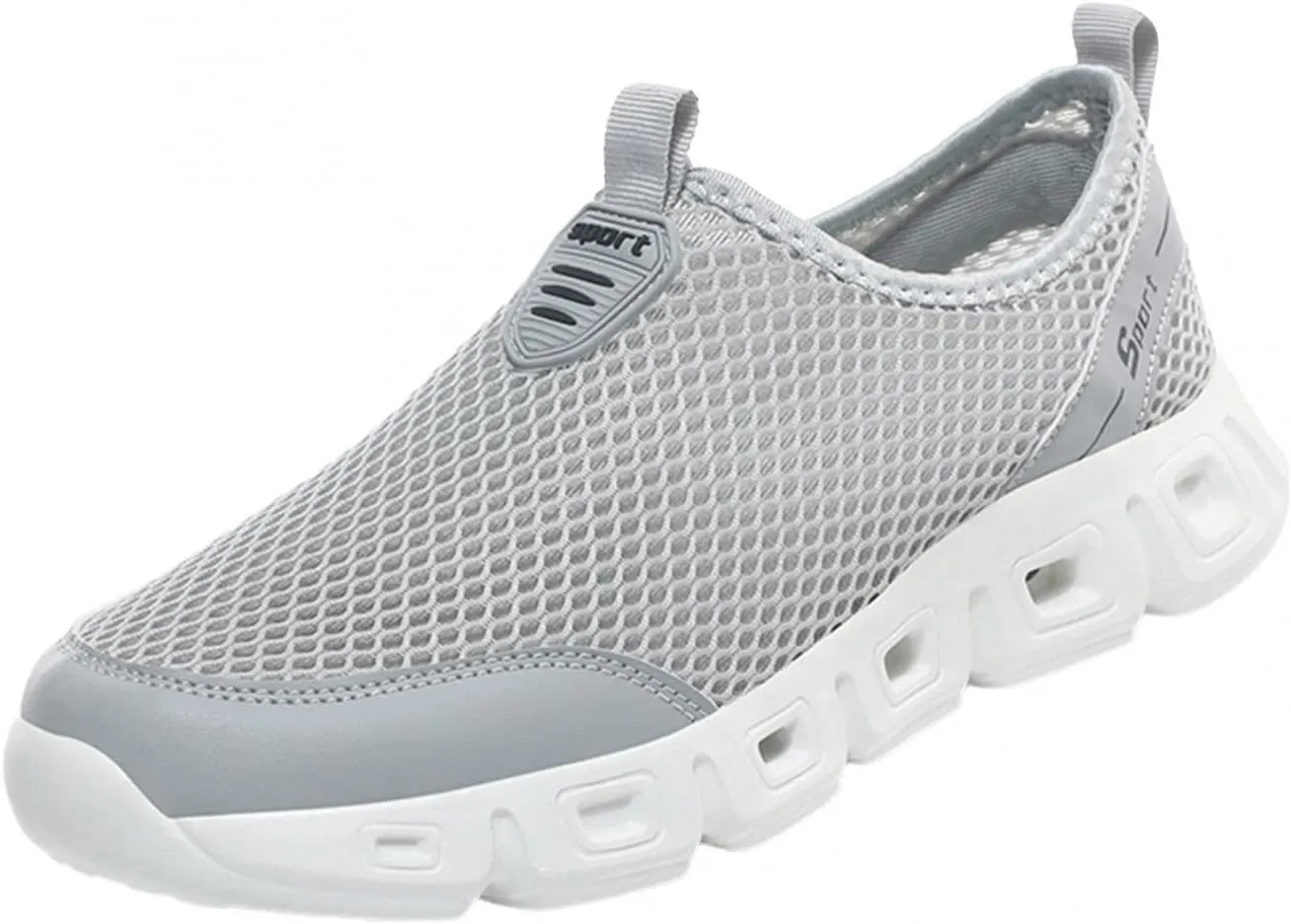 Hbeylia Men's Running Sneakers Breathable Lightweight Mesh Slip On Sport Athletic Tennis Walking Workout Gym Anti Skid Flat Bottom Walking Driving Shoes Running Hiking Jogging Shoes For Male