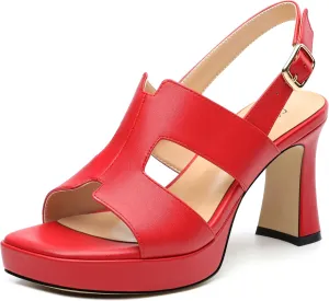 Heels for Women Block Chunky Platform Heeled Sandals Square Open Toe Ankle Strap Heels Wedding Party Prom Fashion Dress Womens Sandals