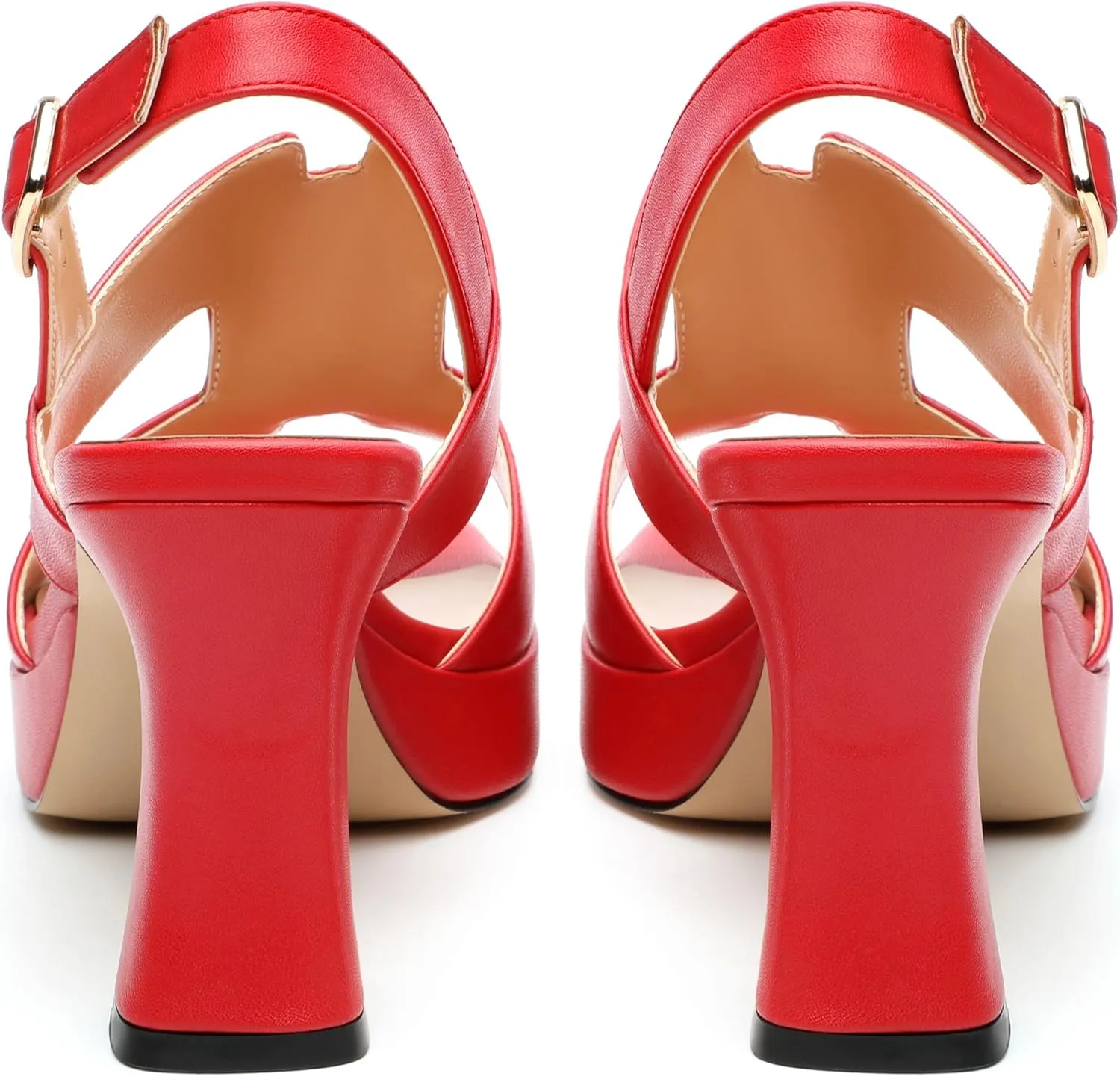 Heels for Women Block Chunky Platform Heeled Sandals Square Open Toe Ankle Strap Heels Wedding Party Prom Fashion Dress Womens Sandals