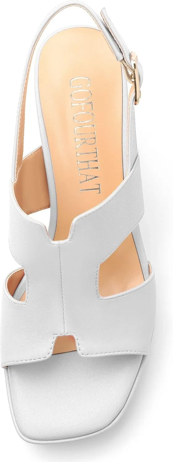 Heels for Women Block Chunky Platform Heeled Sandals Square Open Toe Ankle Strap Heels Wedding Party Prom Fashion Dress Womens Sandals