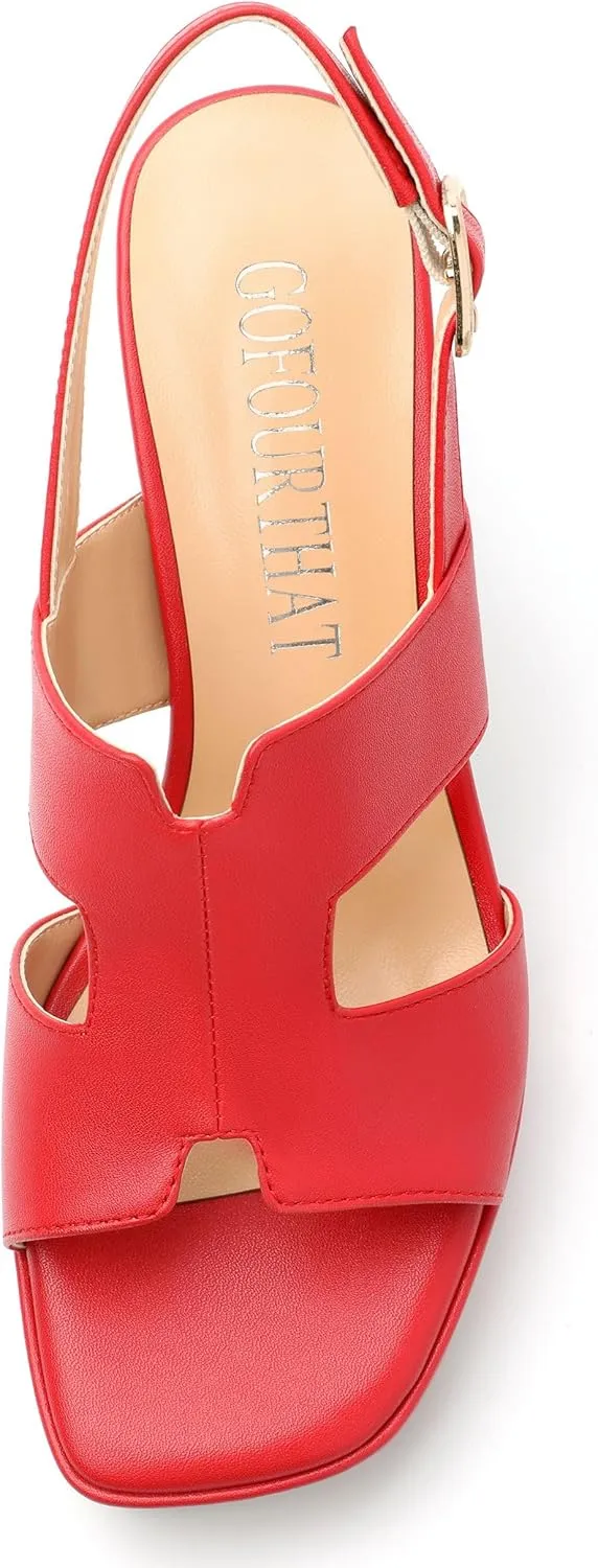 Heels for Women Block Chunky Platform Heeled Sandals Square Open Toe Ankle Strap Heels Wedding Party Prom Fashion Dress Womens Sandals