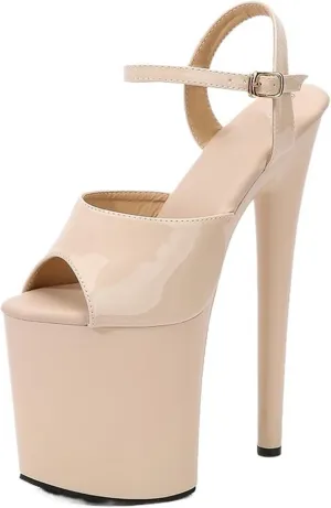 High Heels Women's Summer Patent Leather high Heels Stiletto Sexy Waterproof Platform Sandals