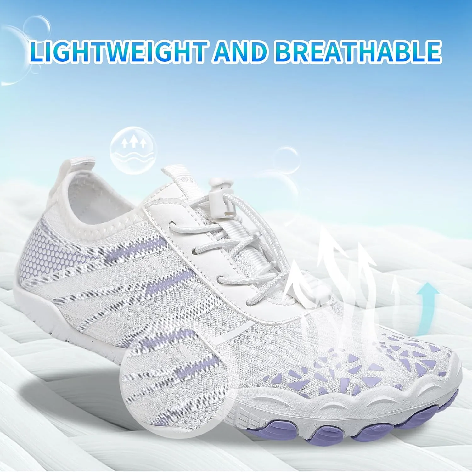 Hike Barefoot Shoes for Women Men, Breathable Non-Slip Athletic Footwear, Wide Toe Water Shoes for Hiking, Non-Slip Neuropathy Shoes for Women Men, Grounded Comfort wear