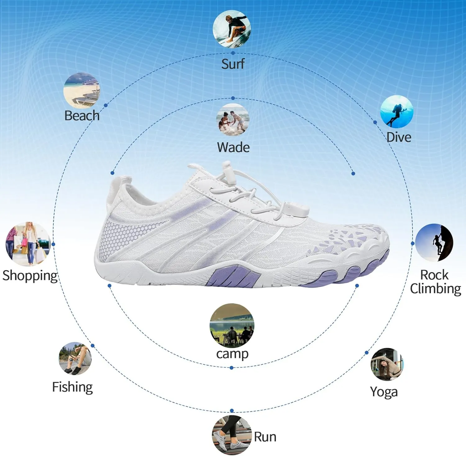 Hike Barefoot Shoes for Women Men, Breathable Non-Slip Athletic Footwear, Wide Toe Water Shoes for Hiking, Non-Slip Neuropathy Shoes for Women Men, Grounded Comfort wear