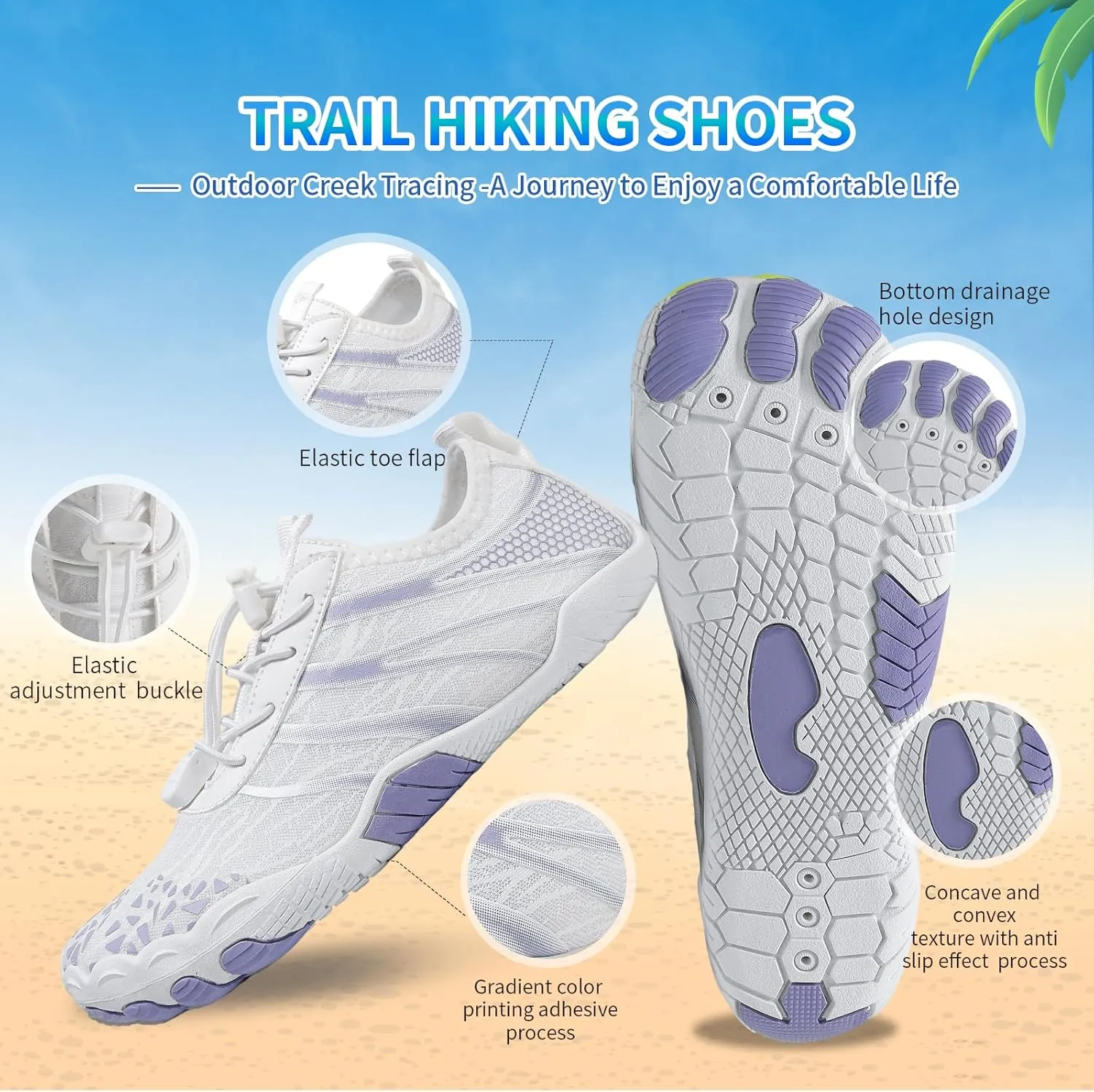 Hike Barefoot Shoes for Women Men, Breathable Non-Slip Athletic Footwear, Wide Toe Water Shoes for Hiking, Non-Slip Neuropathy Shoes for Women Men, Grounded Comfort wear