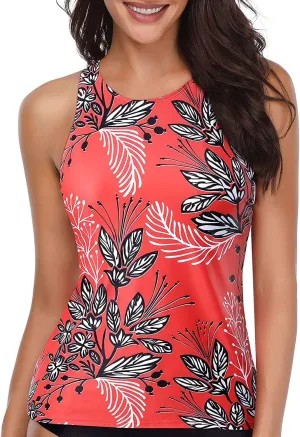 Holipick High Neck Tankini Top Bathing Suit Tops for Women Tummy Control Tank Tops Swimsuits