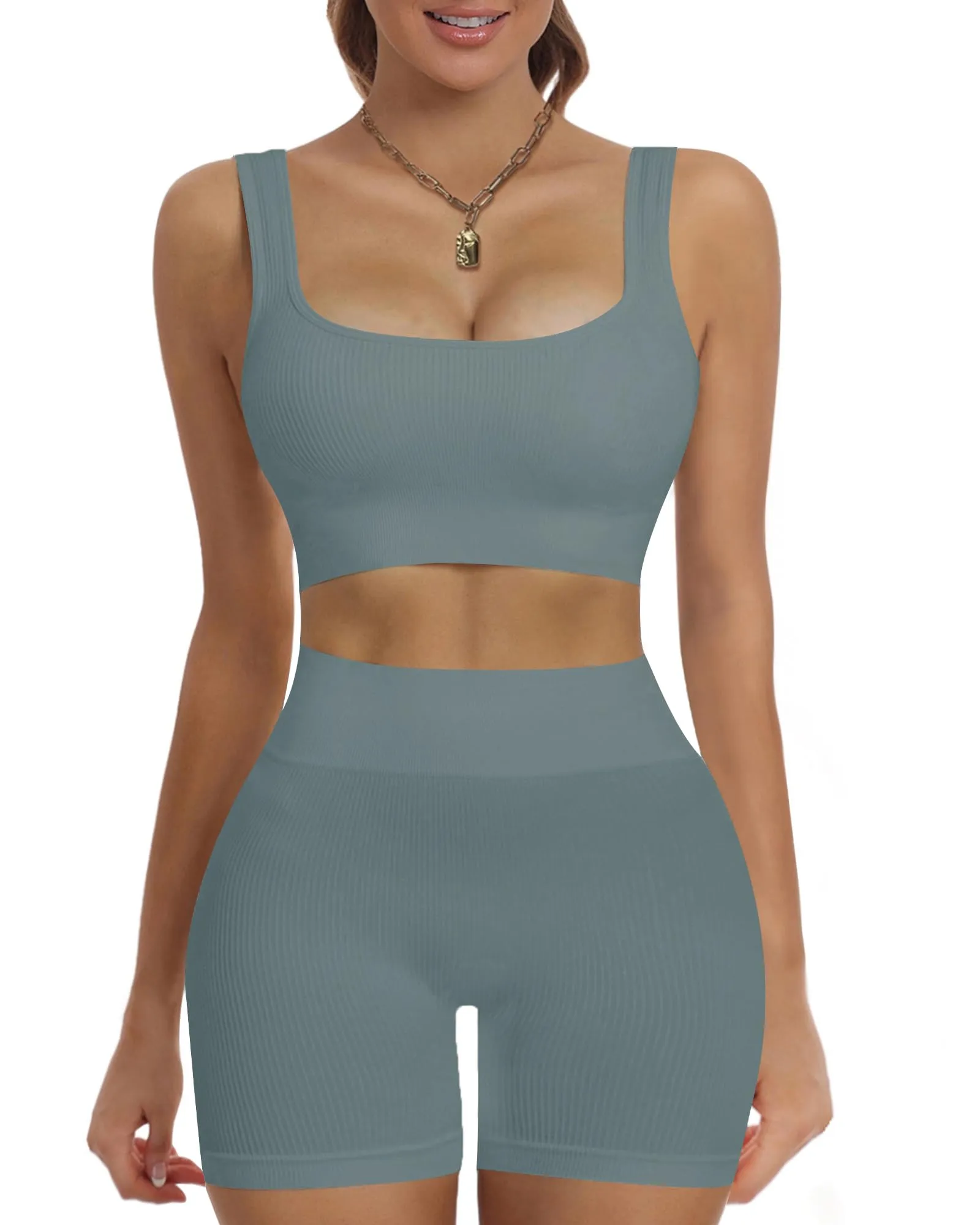 HORISUN Women Workout Sets 2 Piece Yoga Outfits