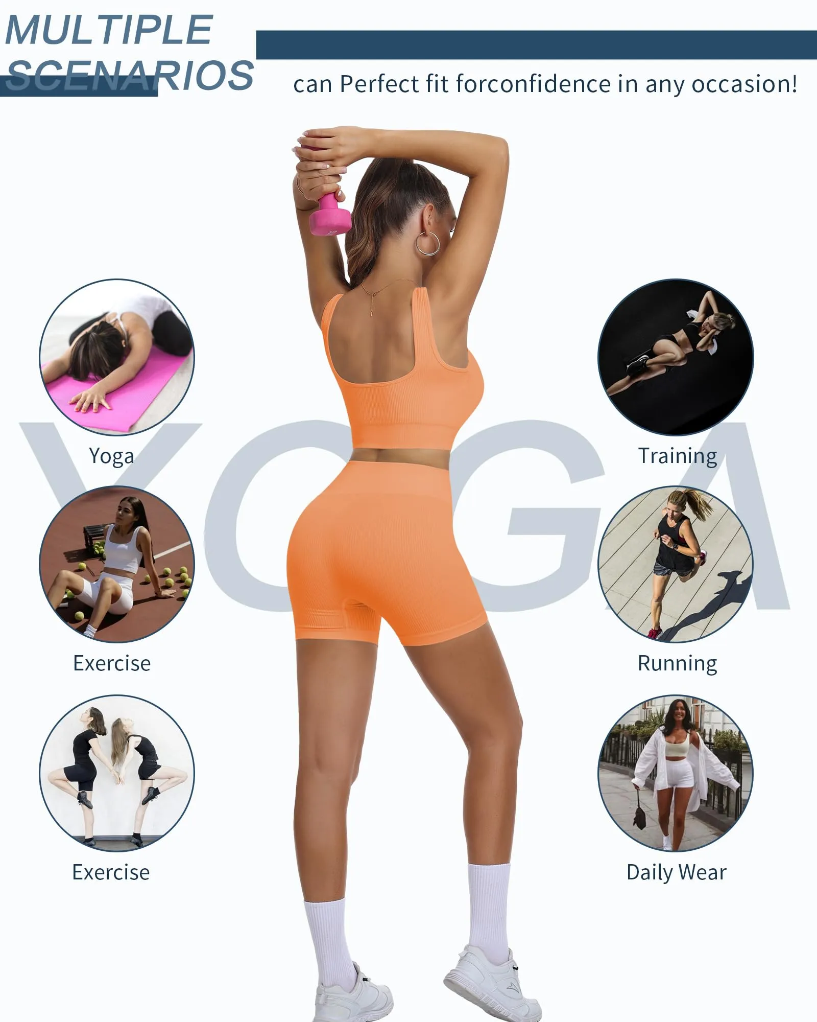 HORISUN Women Workout Sets 2 Piece Yoga Outfits