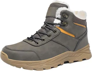 Insulated Hiking Boots Men aterproof Non-Slip Plush Lined Snow Shoes For Women Slip On Casual Shoes