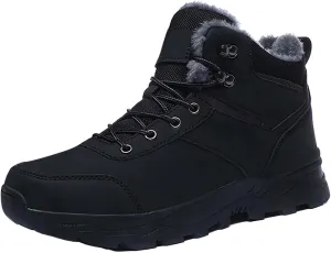Insulated Hiking Boots Men aterproof Non-Slip Plush Lined Snow Shoes For Women Slip On Casual Shoes