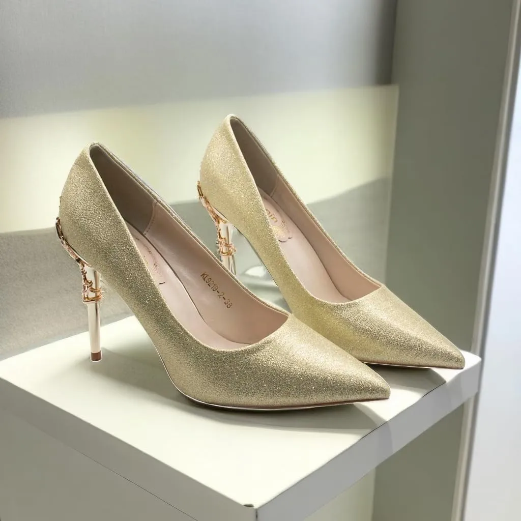 JOEupin Women's Satin Pointed Toe High Heel Dress Pump Shoes for Bridal Evening Party Pumps